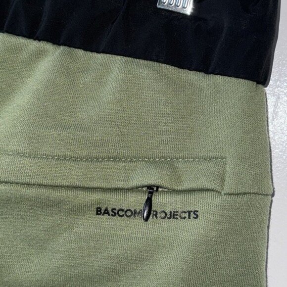 Bascom Projects Olive & Black Drawstring Shorts M 60% Cotton 40% Polyester - Picture 5 of 9